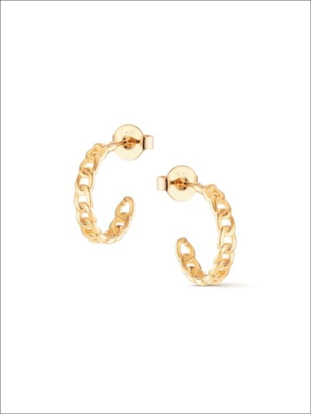 18K Gold Plated Brass Chain Hoop Earrings Statement Hoops for Women